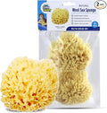 Baby Buddy Absorbent Natural Bath Sponge, Ultra Soft Premium Sea Wool Sponge, Soft on Baby's Tender Skin, Bath Accessories Baby and Kids, Infant Bath, Biodegradable, Hypoallergenic, 2pk, 4in