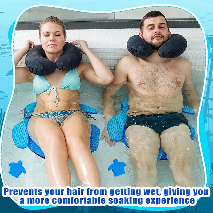 Qinyoung Hot Tub Booster Seat for Adults with Suction Cups and 2 Sponge 15.8x12x5 Inch Weighted Spa 4d Air Mesh Thick Portable Inflatable Hot Tub Booster Seat Indoor Outdoor Quick Dry Bathtub Cushion