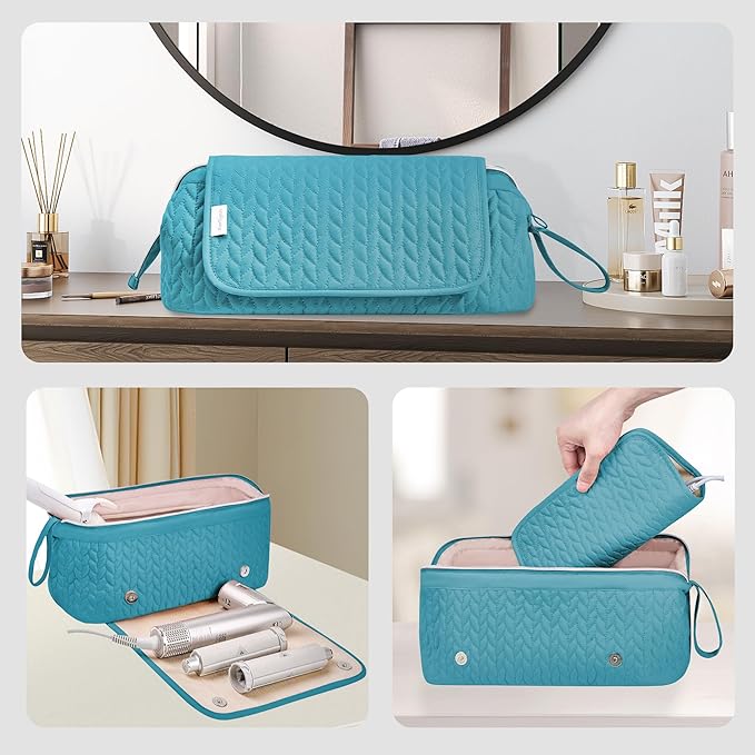 KarSyon Hair Tools Travel Bag with Hot Tool Mat 2 in 1 Organizer Bags