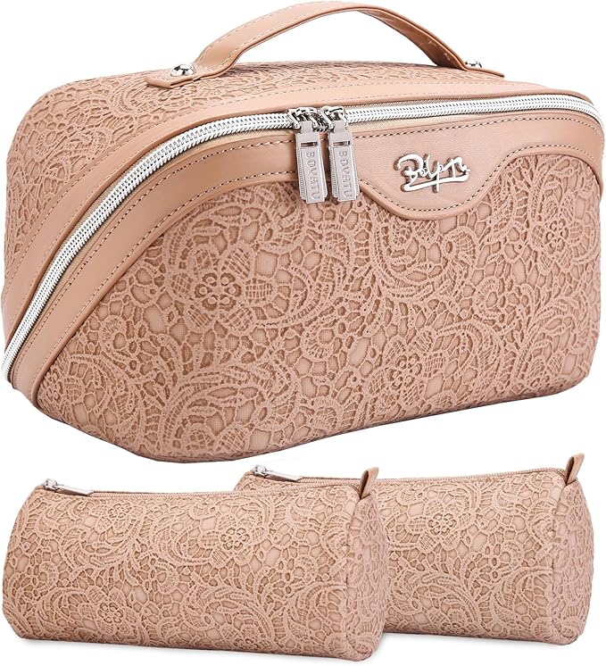 BOYATU Travel Makeup Bags Cosmetic Organizer Bag: 3-Set Make up Bag