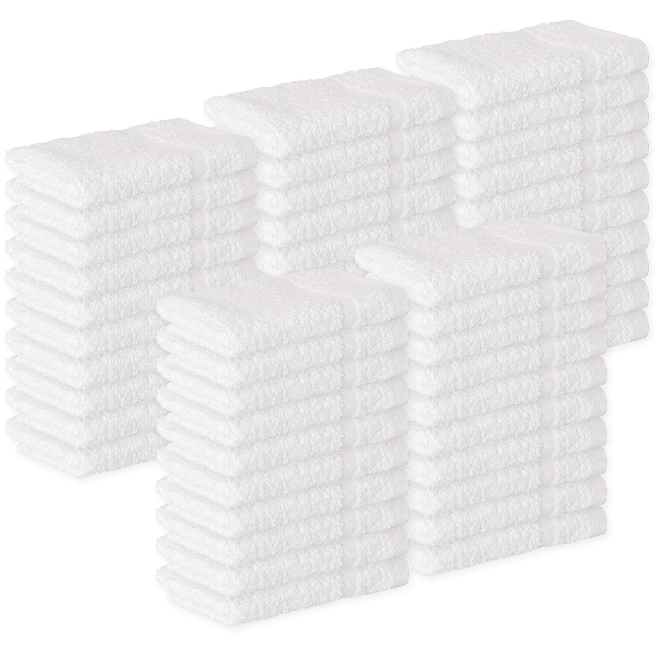 GREEN LIFESTYLE Washcloths 12" x 12" 40 Pack - 100% Cotton Wash Cloths, Soft Absorbent Face Towels, Bulk Washcloths for Body, Bathroom, Shower and Daily Use (White)