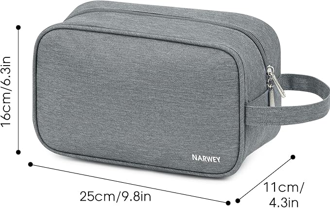 Narwey Travel Toiletry Bag for Women Traveling Dopp Kit Men Toiletries Bag Cosmetic Bag Makeup Bag Medicine Bag for Traveling (Grey)