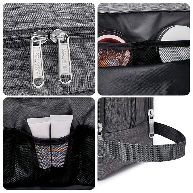 WANDF Travel Toiletry Bag for Men, Small Dopp Kit for Toiletries