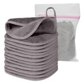Makeup Remover Cloth, 6" x 6" Make Up Towels Reusable Face Cloth for Washing Face, Makeup Remover Pads Microfiber Face Washcloth with Mesh Bag, Just Water, 12 Pack, Cool Grey