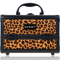 SHANY Chic Makeup Train Case Cosmetic Box Portable Makeup Case Cosmetics Beauty Organizer Jewelry storage with Locks, Multi trays Makeup Storage Box with Makeup Mirror - Lost Cheetah