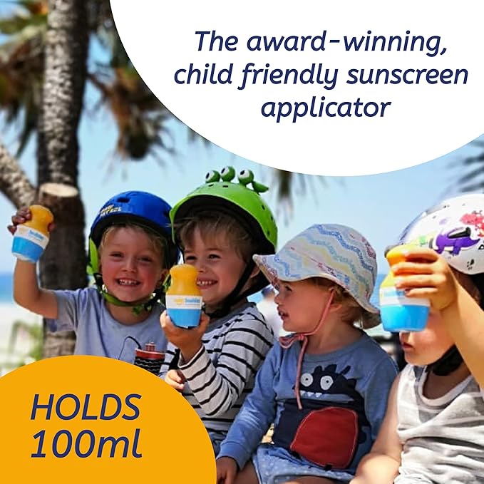 Solar Buddies Sunscreen Applicator - Full Green & Blue Duo- BPA-Free Refillable Roll on Sponge Sunscreen,Suncream & Lotion Applicator For Kids,Adults & Families Holds 3.4fl oz,Perfect Size for Travel
