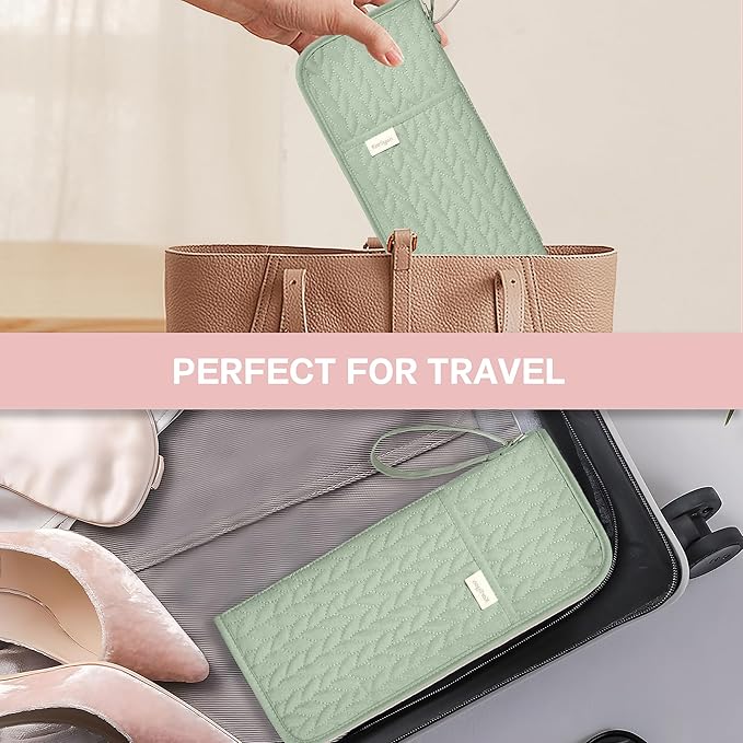 KarSyon Hot Tools Organizer Heat Resistant Mat Case Hair Tools Holder Travel Bag Portable Hair Styling Tools Cover Pouch for Curling Iron,Flat Iron,Hair Straightener (Sage Green)