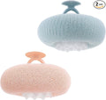 2 PCS Soft Sunflower Suction Cup Bath Ball Bath Body Brush Exfoliating Mesh Sponge Cleaning Scrubber Sponge with Finger Rings Shower Loofah Sponges for Women Men Scrub The Body Accessories