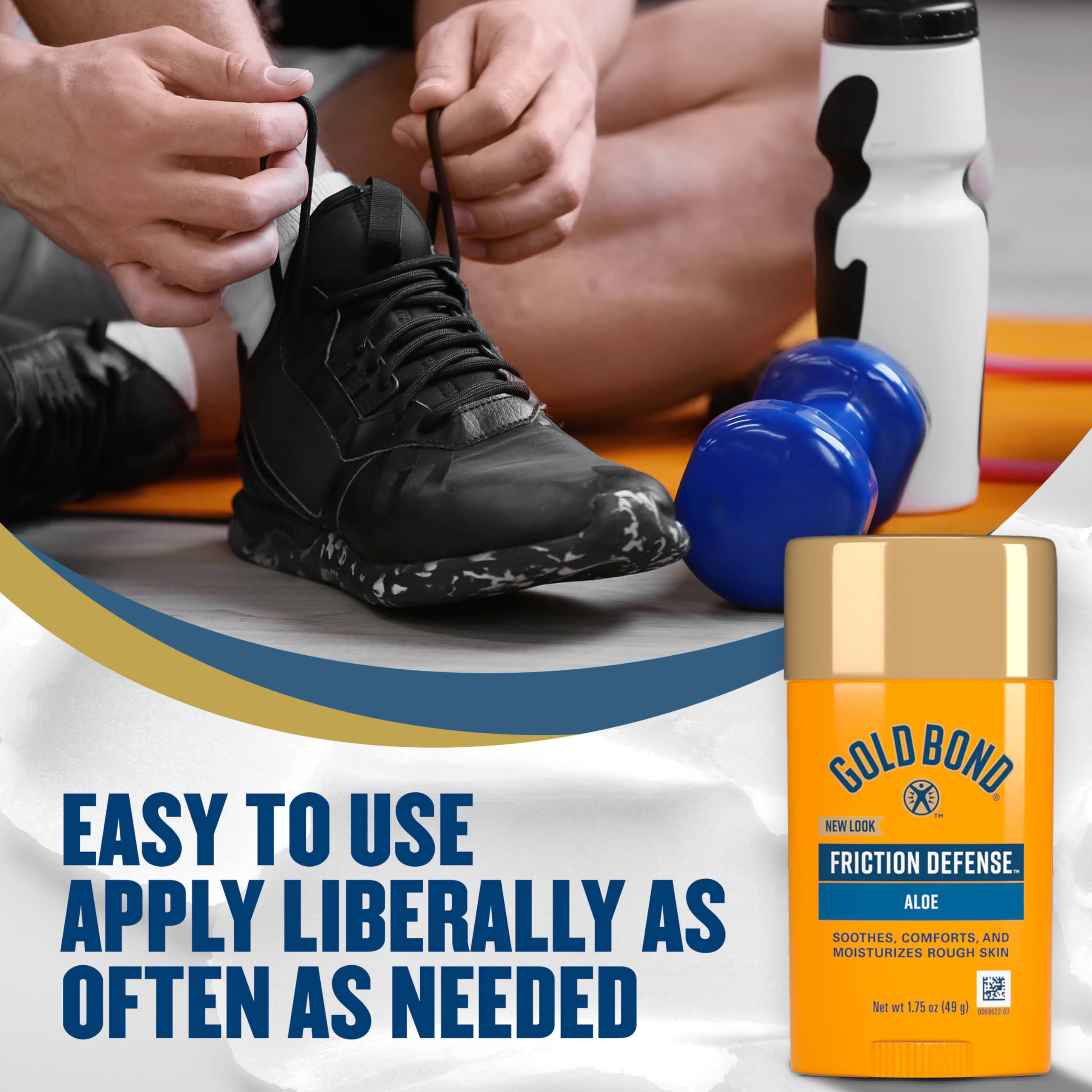 Gold Bond Friction Defense Stick, Anti Chafing Stick with Aloe, 1.75 oz.