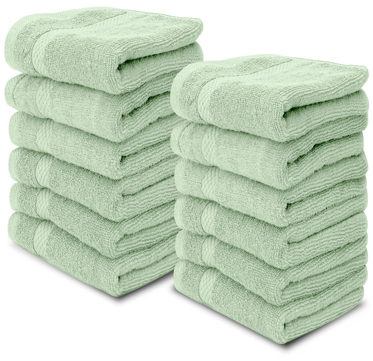 White Classic Luxury Dark Gray Washcloths 12 Pack - 13x13, Turkish Cotton