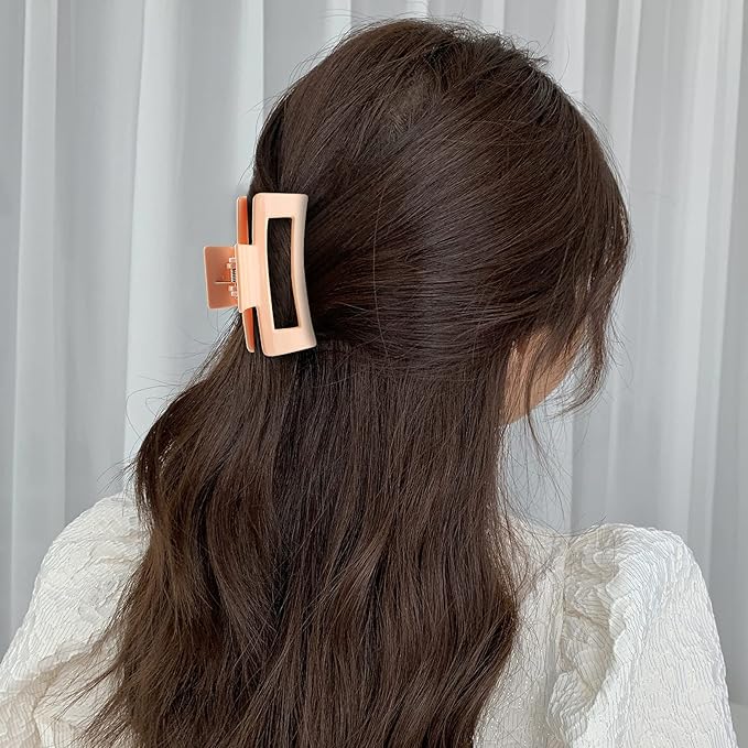 CECIAOAIME 15 Pack Rectangle Hair Claw Clips Solid Color Hair Clips Stylish Elegant Barrettes for All Hair Types for Women Non-Slip Hair Jaw Clips