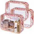 PACKISM TSA Approved Toiletry Bag - 3 Pack Leopard Print Clear Makeup Bag