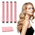 RBNN Heatless Hair Curlers, Satin Foam Rollers, Overnight Curling Rods for Long Hair, 5 Count (Pink)