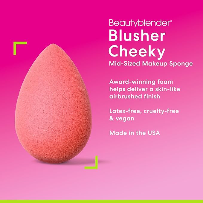 Beautyblender® | Cheeky Beautyblusher - Cream & Powder Blush Blender Makeup Sponge by Beauty Blender - Super-Soft Foam, Reusable, Washable, Streak Free Application