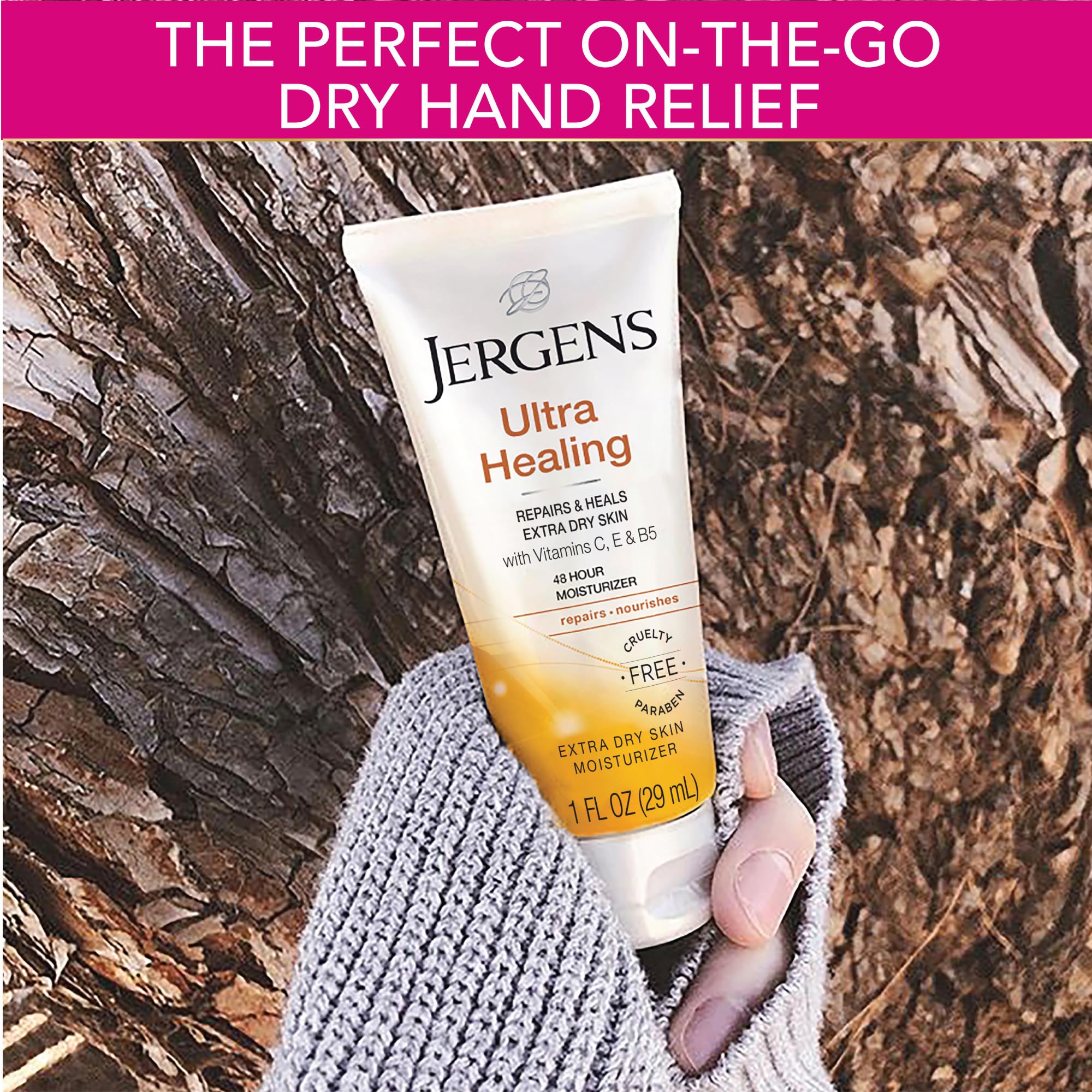Jergens Ultra Healing Dry Skin Moisturizer, Travel Size Body and Hand Lotion, 1 Oz (Pack of 24)