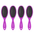 Air Cushion Detangling Hair Brush - 4 Pack Detangler Hairbrush with Ultra Soft Bristles for Effortless Tangle Removal - For Wet Dry Damaged Curly Hair for Women Men Boys Girls Kids - Dark Purple