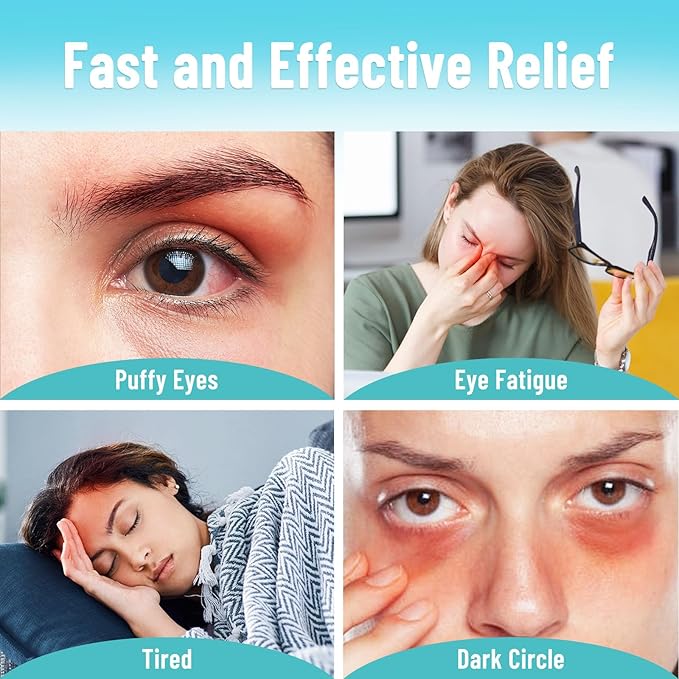 ATreebay 3D Gel Cooling Eye Mask, Weighted Eye mask for Sleeping, 3D Contoured Cup No Pressure Night Blindfold Sleep Mask, Ice Cold Pack Eyes Cold Compress for Puffy Eyes, Dark Circle, Light Blue