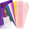 6 Pieces African Bath Sponge African Net Long Net Bath Sponge Transform Your Shower Routine with African Bath Sponges for Exfoliated, Silky Smooth Skin (Pink, Yellow, Purple, Blue, Black, Off-White)