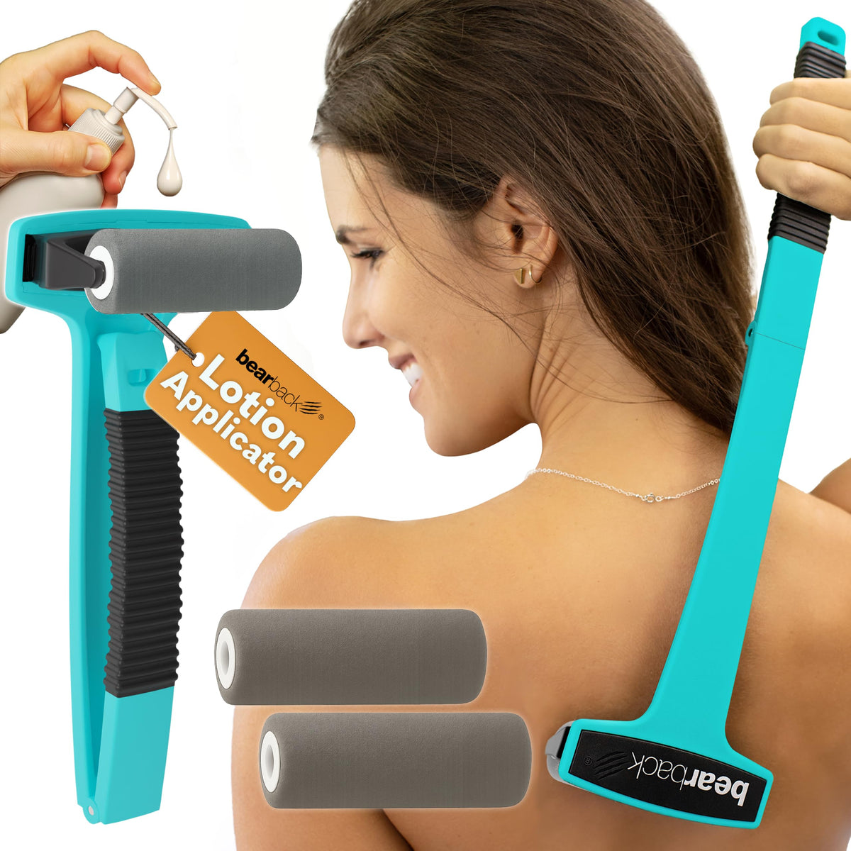 bearback Long Handle Lotion Applicator for Back, Legs & Feet, Women/Men