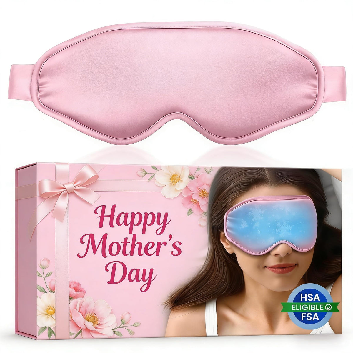 NEWLA Cooling Eye Mask for Puffy Eyes: Fsa Eligible Items Hsa, Ice Eye Pack for Migraine After Surgery Relief - Reuable Cold Compress for Headache Puffiness - Comfortable Perfect Fit Gel Sleep Mask