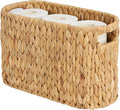 ELONG HOME Toilet Paper Storage Basket, Water Hyacinth Wicker Storage Holder for 6 Rolls Toilet Paper with Built-in Handles