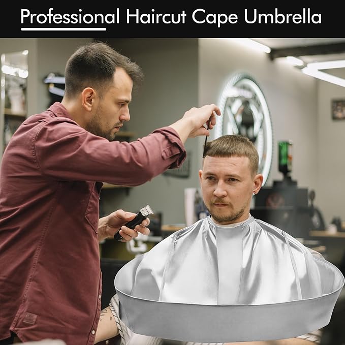 Wsevinn Hair Cutting Cape Professional Salon Barber Cape Foldable Haircut Cloak Hairdressing Umbrella Apron Kit for Adult Men and Women