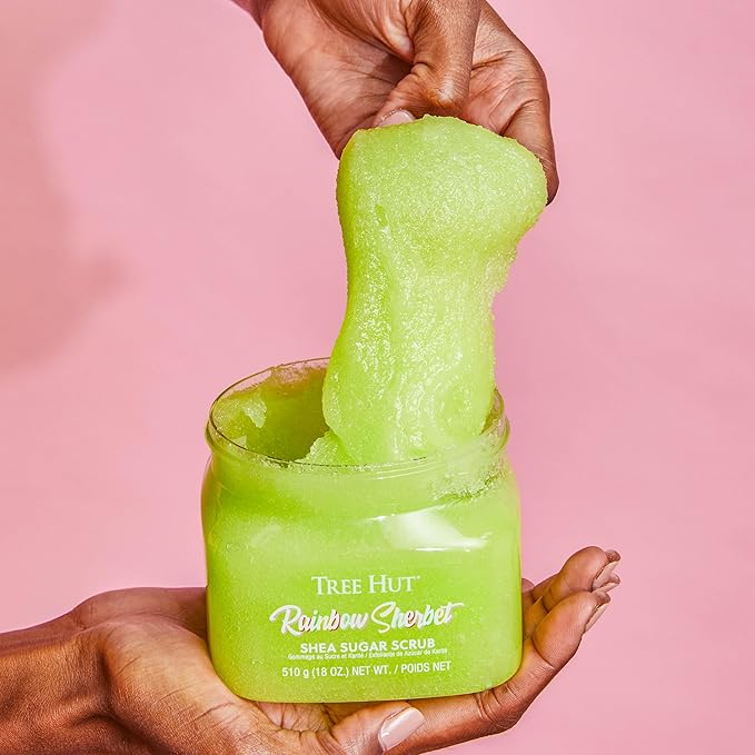 Tree Hut Rainbow Sherbet Shea Sugar Scrub, Exfoliating Body Scrub Removes Dead, Dry Skin for a Soft & Hydrated Feel, Nourishing Essential Body Care, 18 fl oz.