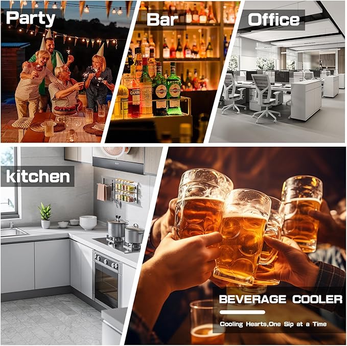 DOGHLY 1.3 Cu.ft Beverage Refrigerator Cooler, 60 Cans Mini Fridge with Glass Door, and Temperature controllable switch for Soda, Beer or Wine For Office or Bar with Removable Shelves