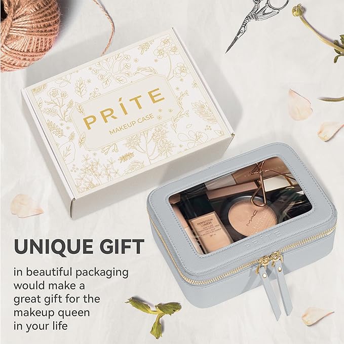 Prite Clear Makeup Bag Travel Cosmetic Organizer Toiletry Case for Women