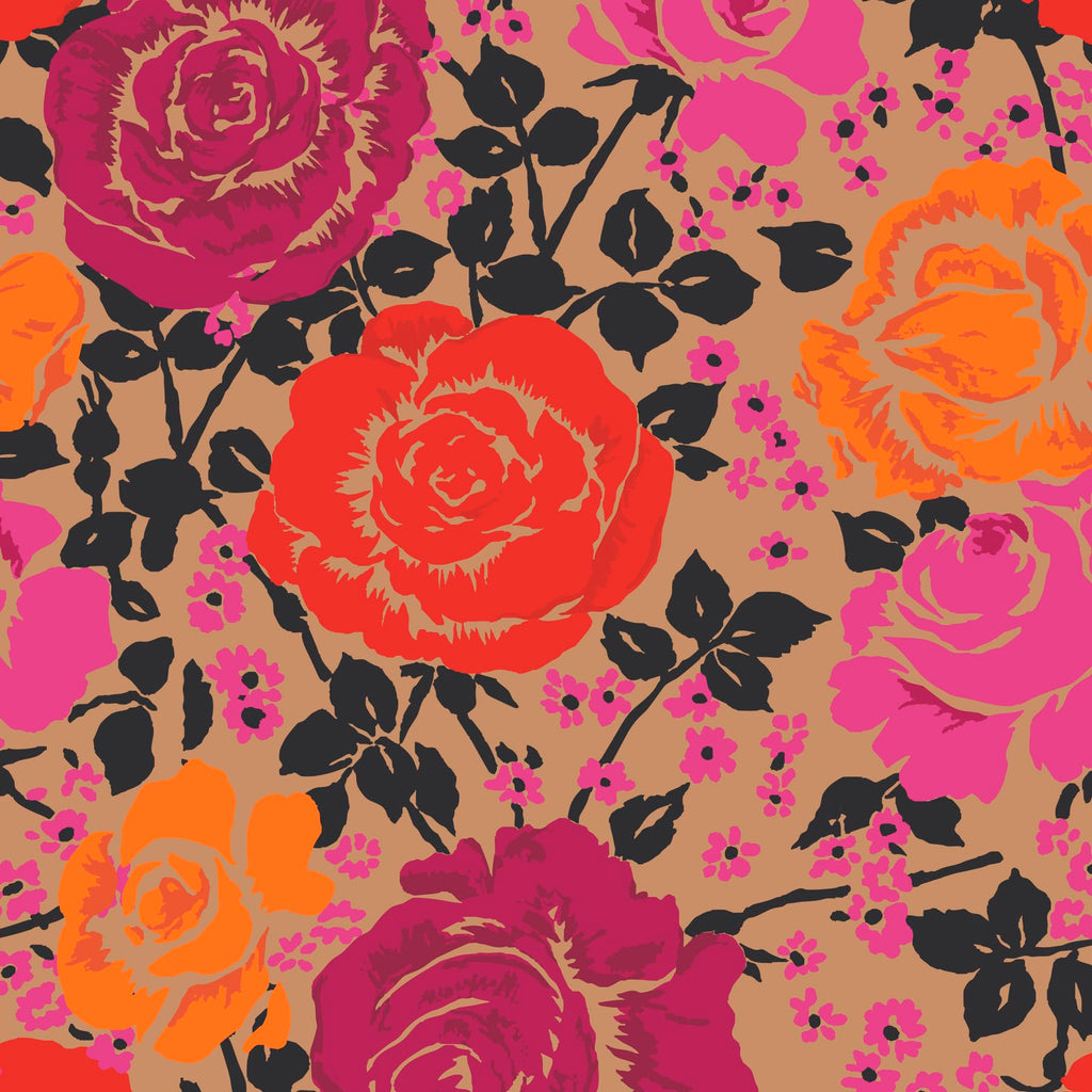 Premium Cotton Large Pouch, Coming Up Roses, One Size