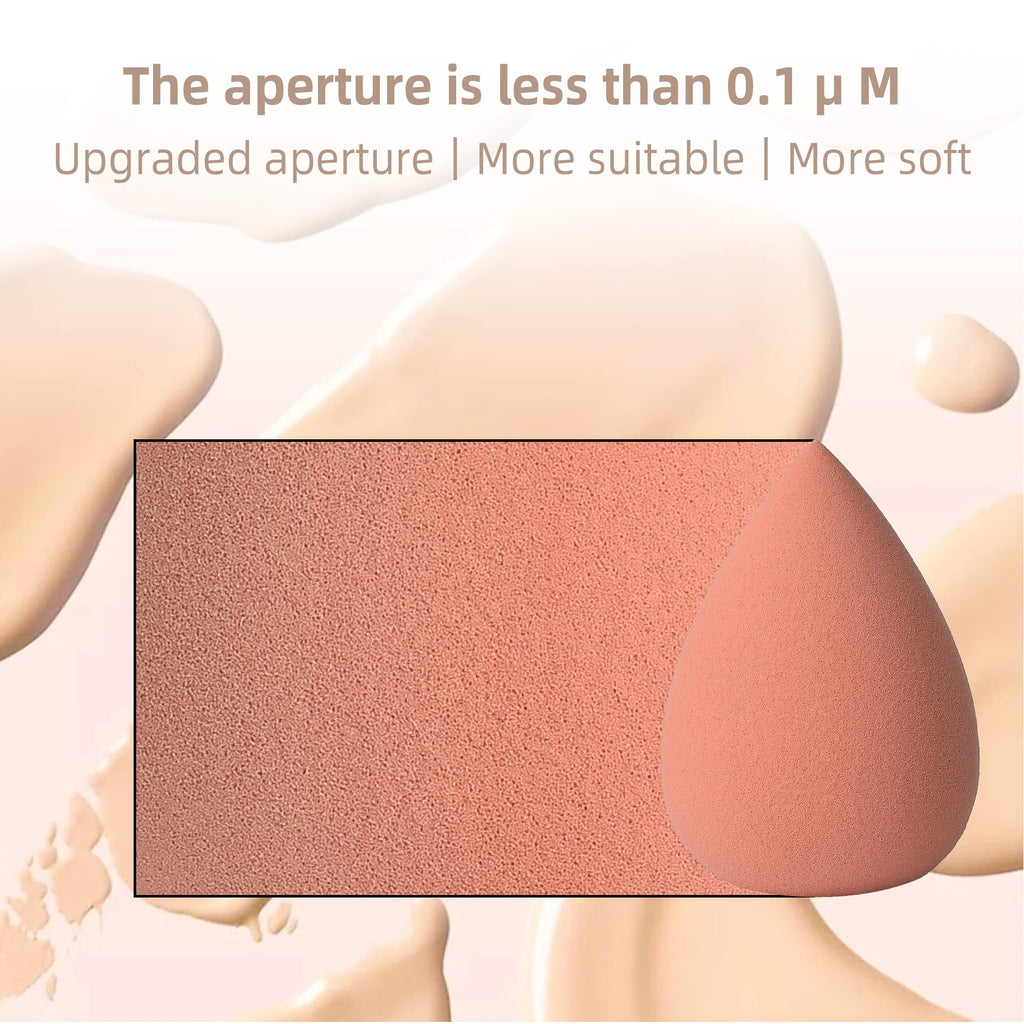 COSTICA Makeup Sponge, 4 Pcs Beauty Blender for Foundation Blending Sponge, Pink Makeup Blender with Storage Box, Flawless for Liquid Cream and Powder