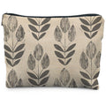 RYYCDOI Vintage Boho Beige Floral Makeup Bag, Modern Farmhouse Green Tulip Flower Cosmetic Bags for Women, Contemporary Leaf Botanical Zipper Makeup Pouch