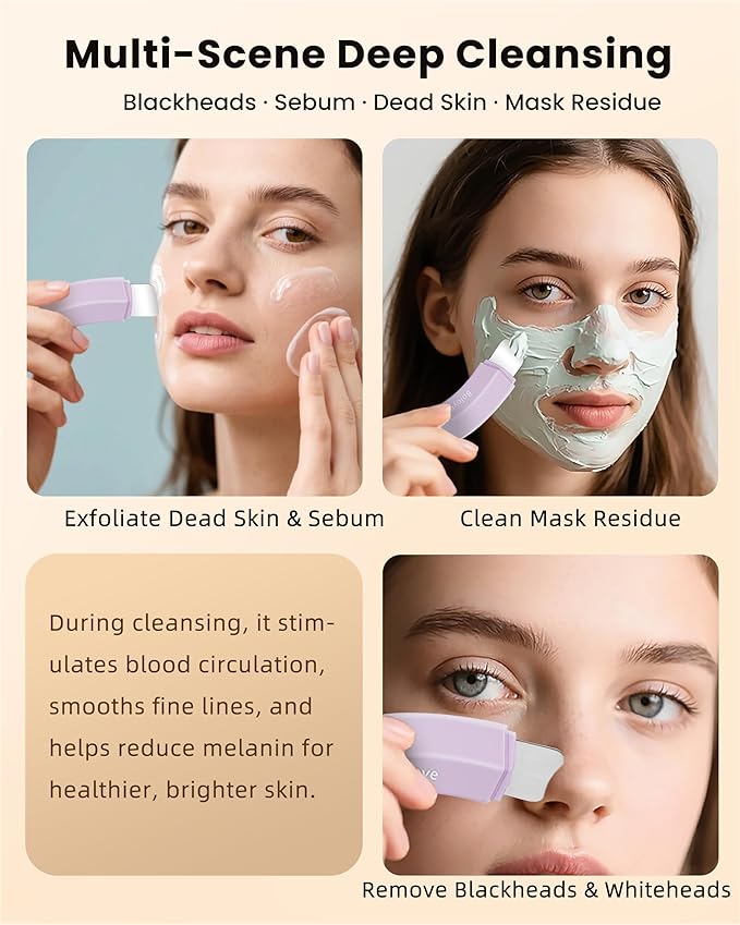 Boloye Blackhead Remover Tool – Dual-Head Face Scraper & Pore Cleaner for Deep Facial Cleansing, Nose Scraper for Nose & T-Zone, Skin Care Tool for Men and Women