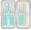 Tweezers for Women Facial Hair, 10 in 1 Pimple Popper Tool Kit