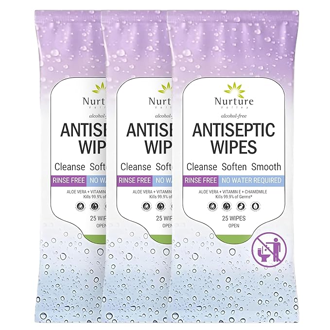 Nurture XL Antibacterial Body & Hand Sanitizing Cloths - 25 Wipes, 3 Pack