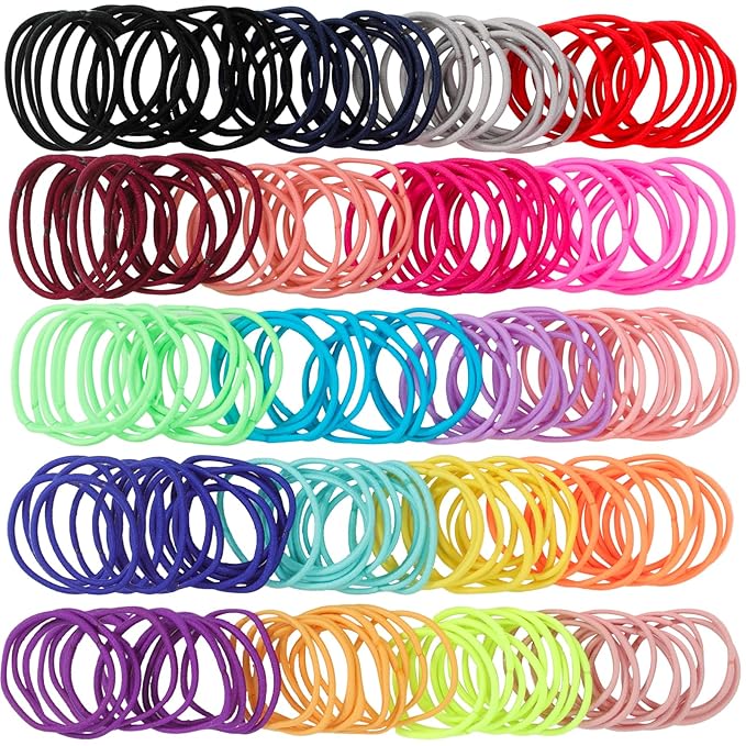Baby Hair Ties for Girls - 200Pcs Small 1" Elastic Toddler Hair Ties Ponytail Holders Hair Tie for Baby Girls Infants Kids Hair Accessories (Color A)