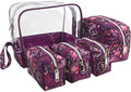 Emma & Chloe Travel Toiletry Bags for Women, 5 Piece Waterproof Cosmetic Case, Bag, Pouch Makeup Organizer Set for Women, Home Counters (Je T'aime Paris)