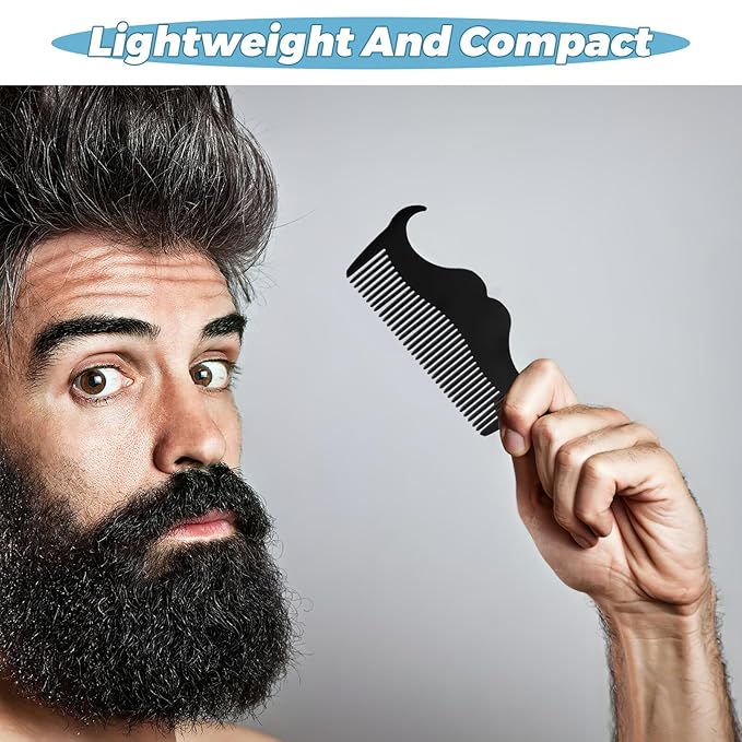 CLISPEED Men’s Beard Shaping Tool Stainless Steel Mustache Comb Set Beard Trimmer Guide Precise Facial Hair Grooming