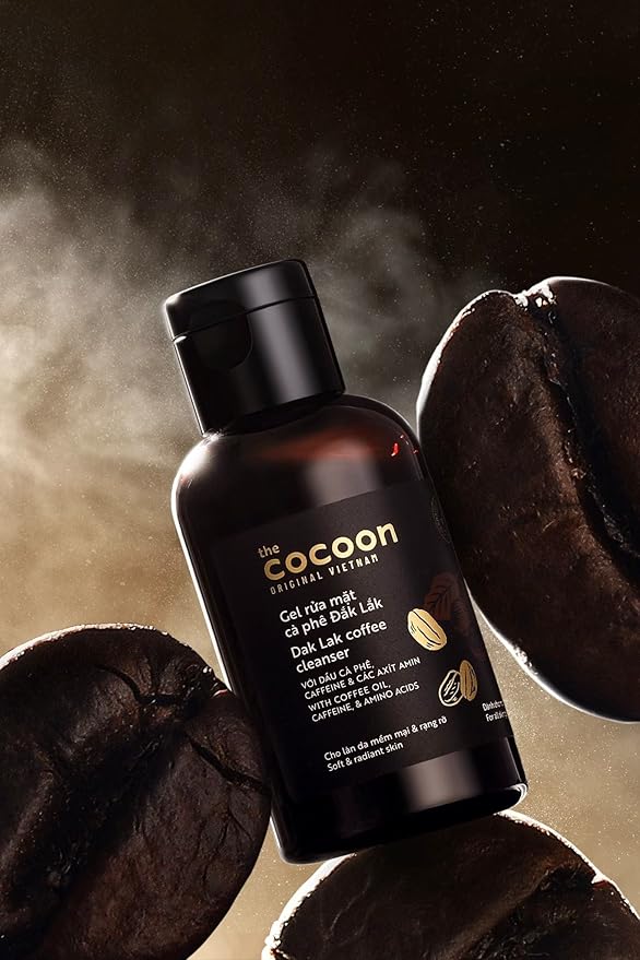 Cocoon Dak Lak Coffee Face Wash and Facial Cleanser, Low pH Gentle Daily Cleanser with Antioxidants for All Skin Types, Vegan Makeup Removing Face Wash, 4.73 fl oz