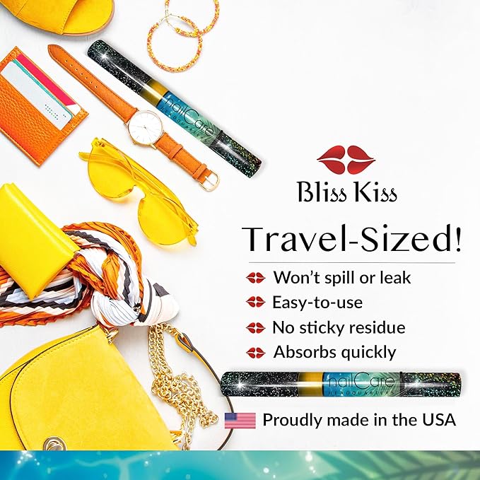 Bliss Kiss Simply Pure Cuticle Oil Pen, Butt Naked Fragrance | Jojoba Nail Growth Oil for Softer Cuticles & Healthier-Looking Nails | Nail Oil Pen for Women | TSA Friendly | Made in USA | 2ml