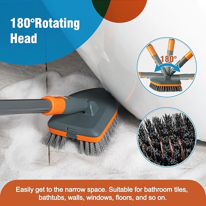 CLEANHOME Floor Scrub Brush Tile Tub Scrubber Brush