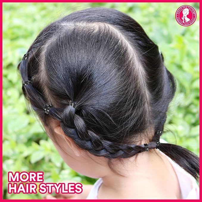 Teenitor 2000pcs Black Hair Rubber Bands Soft Elastic Hair Ties for Kids Girls Elastic Ties Braids
