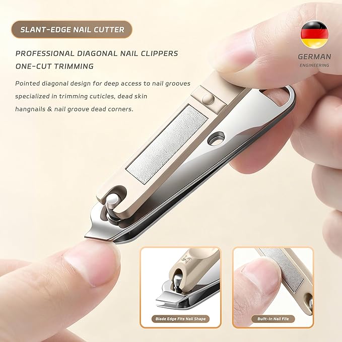 11PCS Manicure Set – Professional 11-in-1 Manicure Pedicure Kit, Premium Stainless Steel Nail Clippers and Grooming Tools with Portable Textured Travel Case, Luxury Gift Set for Woman& Man. (11PCS)
