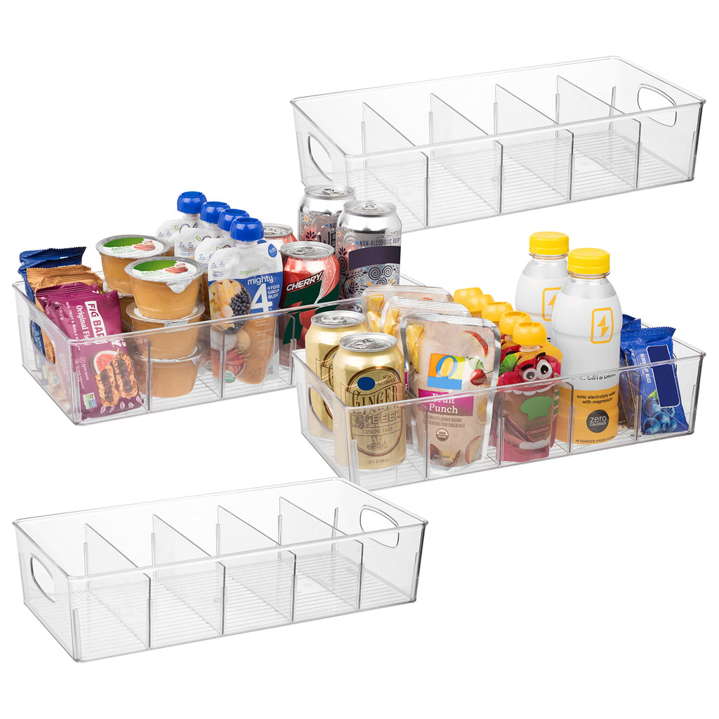 ClearSpace Pantry Storage Bins with Removable Dividers, XL, 4 Pack
