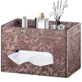 Large Tissue Box Cover Rectangle with Tray on Top, Facial Tissue Holder