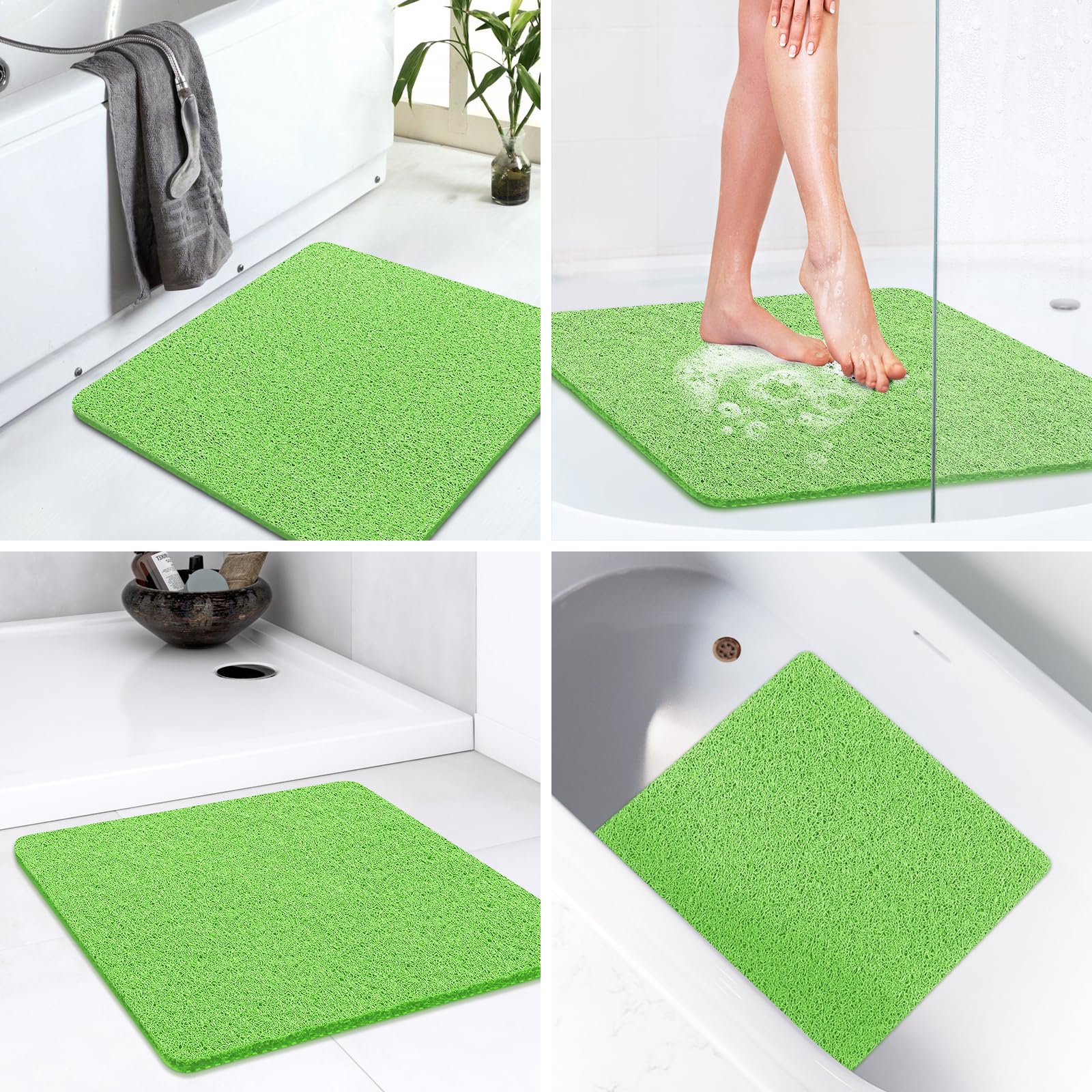 LuxStep Shower Mat Bathtub Mat Non-Slip Bath Mat with Drain, Quick Drying