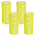 WILLBOND 4 Pcs Long Hair Rollers for Bangs Aluminum Core Curlers Thermal Self Grip Roller for Long and Medium Hair Women Hairstyle(4.7 x 2 Inch,Yellow)