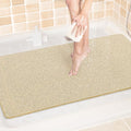 LuxStep Shower Mat Bathtub Mat,40x24 inch, Non-Slip Bath Mat with Drain, Quick Drying PVC Loofah Bathmat for Tub,Shower,Bathroom,Khaki