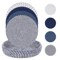 SHACOS 8 Inches Trivets for Hot Dishes, 4 Pieces Cotton Trivets Mats for Kitchen with Storage Basket, Hot Pads for Countertops and Table, Heat-Resistant Pot Holders for Hot Pots and Pans