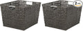 Whitmor Rattique Storage Tote Basket - Espresso (Pack of 2)